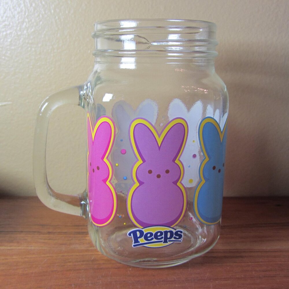 4 for $40 - 18 oz peeps bunnies mason jar mug 2023 frankford (W4622)